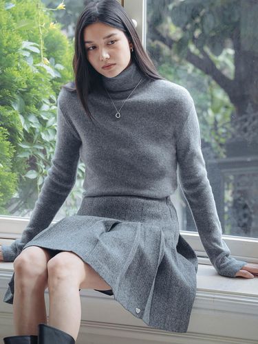 Ribbed Turtleneck Basic Wool Knit - TILLIDIE - Modalova