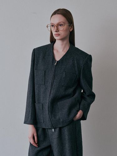 BA_Double pocket wool blazer_CHARCOAL - PIA STUDIO - Modalova