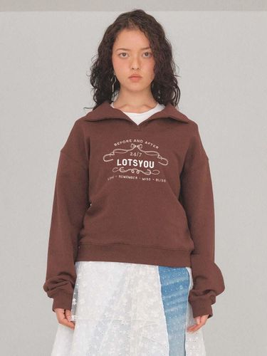 Lotsyou_Classic Polo Sweat Shirt Brown - LOTS YOU - Modalova