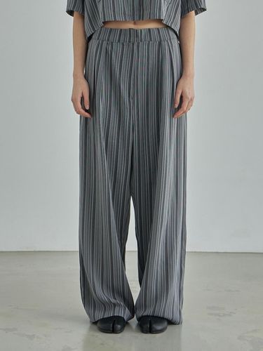 Dotted S / T wide pants - black - moire moa - Modalova