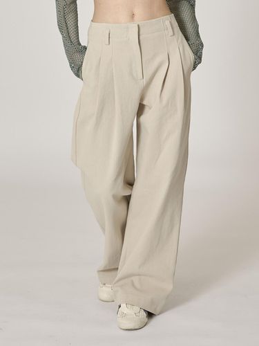 Two tuck W/S chino pants beige - moire moa - Modalova