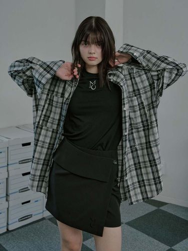 Low rise wrap skirt - black - moire moa - Modalova