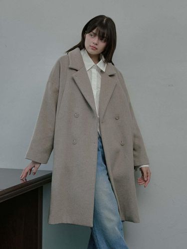 Two - Pocket Wool Coat - Beige - moire moa - Modalova