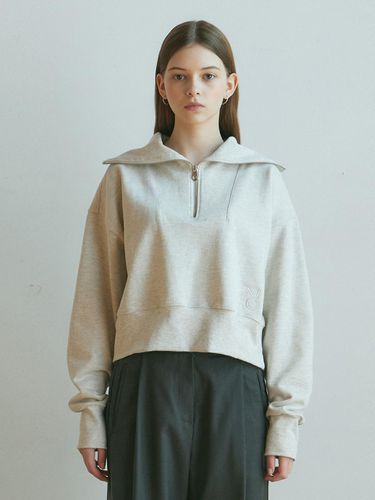 Square Zip Up Sweatshirt - moire moa - Modalova