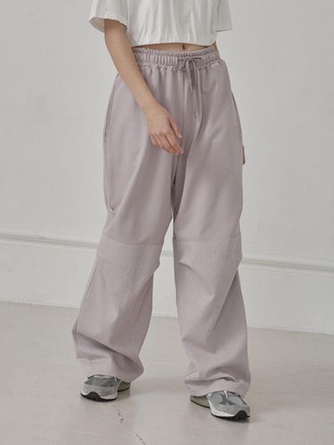 Two tuck wide sweat pants light purple - moire moa - Modalova