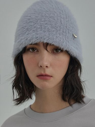 Soft Beanie - Blue - moire moa - Modalova