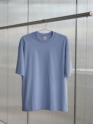 Basic Cotton Loose Fit T-Shirt [Sky Blue] - EZIO - Modalova