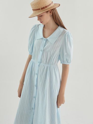 Anna Cotton Puff Short-Sleeved Long Shirt dress - a.riff - Modalova