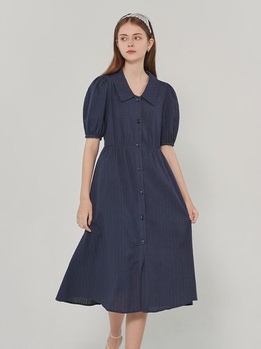 Anna Cotton Puff Short-Sleeved Long Shirt dress - a.riff - Modalova