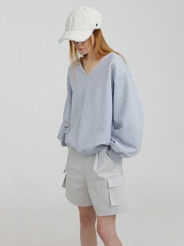 SAGE v neck sweatshirts [grey] - molliolli - Modalova