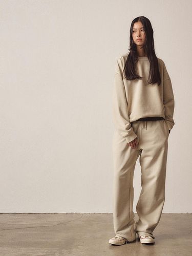 High-Rise Stretch Tailored Pants [Beige] - EZIO - Modalova