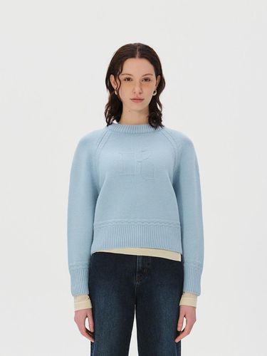 KUME LOGO Wool Sweater, Sky Blue - KUME - Modalova