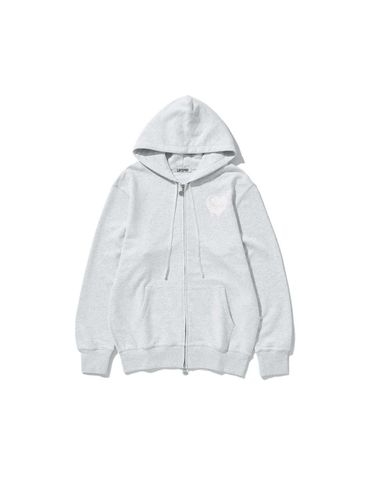 Lotsyou_Melting Heart Zip-up Hoodie - LOTS YOU - Modalova