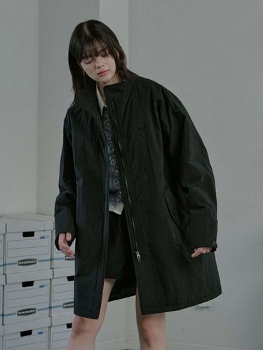 Soft Padding Mod Coat - Black - moire moa - Modalova