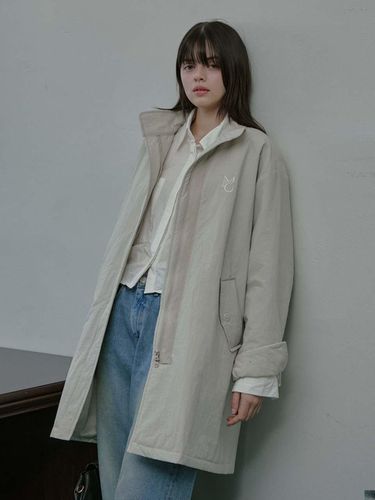 Soft Padding Mod Coat - Light Beige - moire moa - Modalova