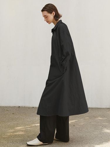 Shirring neck string long jacket_BLACK - a.riff - Modalova