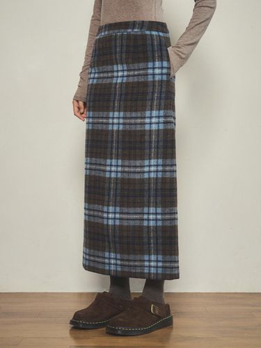 Vintage check skirt_Blue brown - OUR NOSTALGIA - Modalova