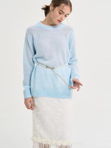 Angtt Mohair Wool Knit Sweater_Sky Blue - SORRY TOO MUCH LOVE - Modalova