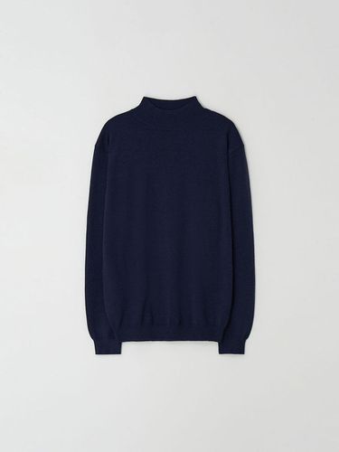 Standard Fit Basic Half Turtleneck_Navy - EZIO - Modalova