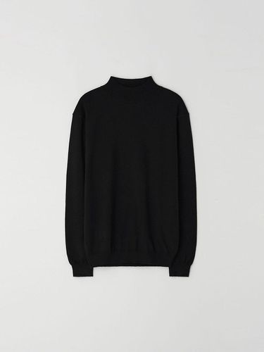 Standard Fit Basic Half Turtleneck_Black - EZIO - Modalova