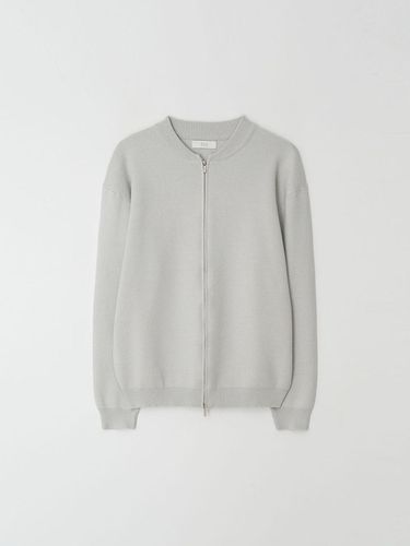 Minimal 2 way Zip up Cardigan_Grey - EZIO - Modalova