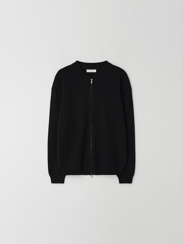 Minimal 2 way Zip up Cardigan_Black - EZIO - Modalova