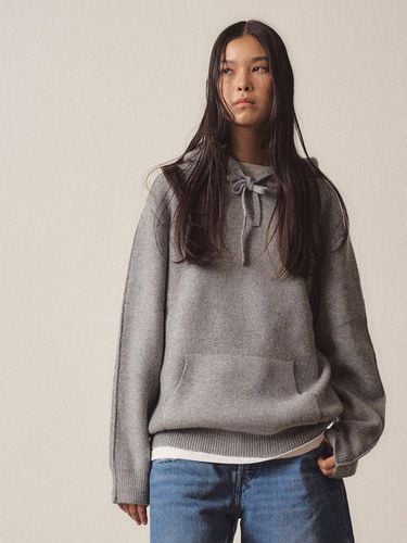 Milano Elbow Patch Overfit Hoodie Knit [Grey] - EZIO - Modalova