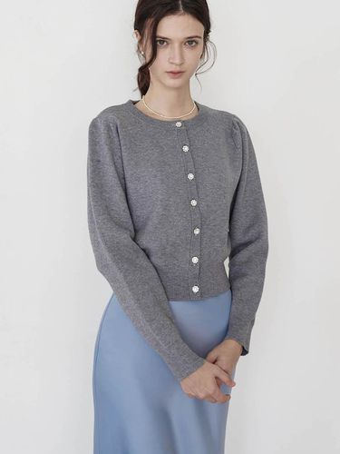 Lautre round shine Grey knit cardigan - L’autre de min - Modalova