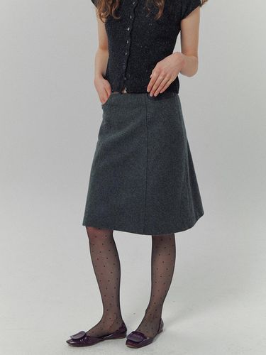 Agnes Wool Skirt in Grey - LO61 - Modalova