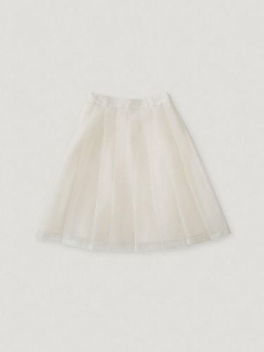 Organza Pleated Semi A-line Skirt [Cream] - fletta - Modalova