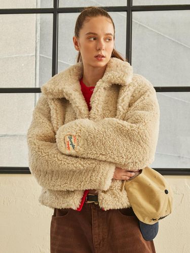 W) Eco Fur Cropped Jacket Beige - Wrangler - Modalova