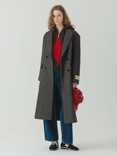 Wool Long Double Coat Black - Wrangler - Modalova