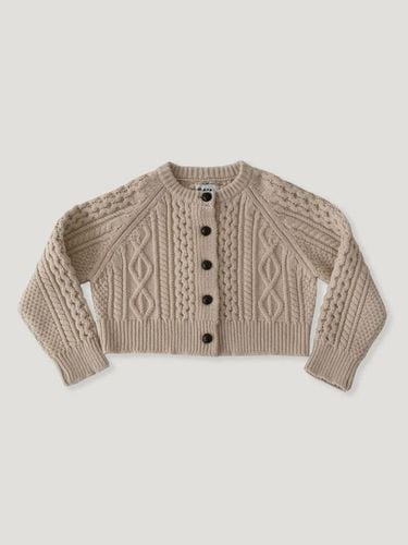 Wool Cable Knit Fisherman Cardigan [Cream] - fletta - Modalova