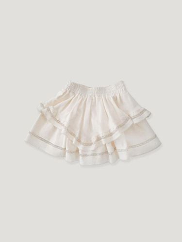 Beads Two-tier Mini Skirt [Ivory] - fletta - Modalova