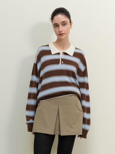 Wool Stripe loosefit knit - Brown - dankedir - Modalova