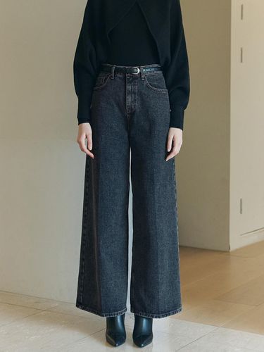 Stone Wide Denim Trousers / - ZEROSTREET - Modalova