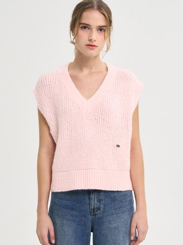 Candy V neck Wool Knit Vest_Pink - SORRY TOO MUCH LOVE - Modalova