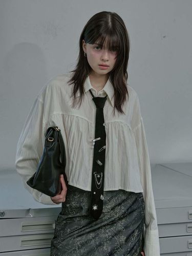 MO Layered Shirring Blouse - moire moa - Modalova