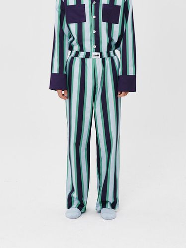 M) Bold Blue Stripe Pajama Long Pants - Foli - Modalova