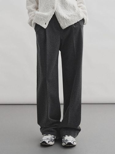 Winter ver) One-tuck wide slacks _charcoal - MONGDOL - Modalova