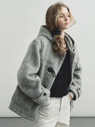 Wool short boucle duffel coat_light gray MDCT015L - MONGDOL - Modalova