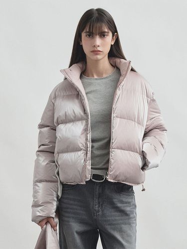 Reversible Glossy Short Padded Down Jacket_Pink - MONGDOL - Modalova