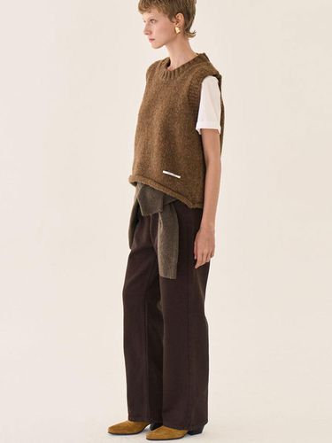 Minimal Straight Cotton Pants _ Brown - GRIDA-J - Modalova