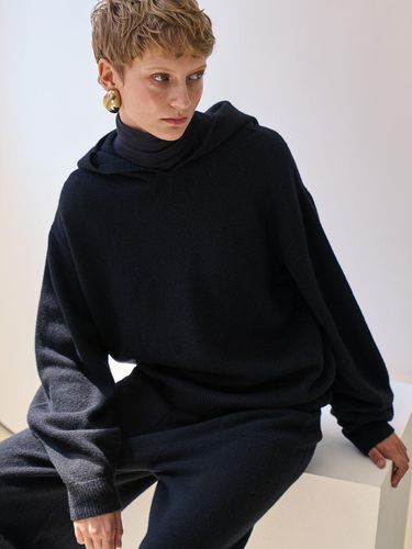 Basic Merino Wool Hooded Sweatshirt_Black - GRIDA-J - Modalova