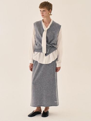 Merino Wool Maxi Slim Skirt _ Gray - GRIDA-J - Modalova