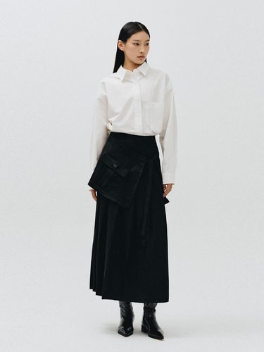 LAYERED LONG PLEATED SKIRT, BLACK - MMAK - Modalova