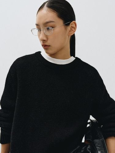 OVER SIZED ROUND KNIT, BLACK - MMAK - Modalova