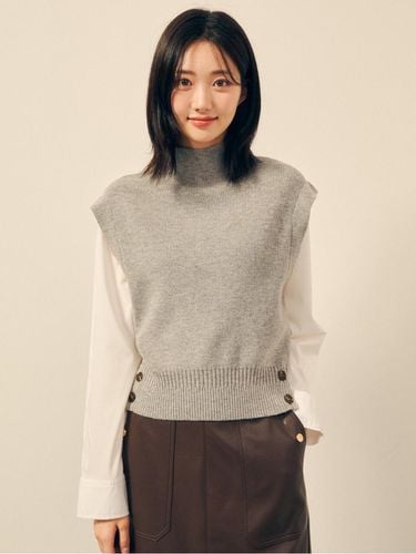 Shirt contrast mock neck pullover knitwear - JJ JIGOTT - Modalova