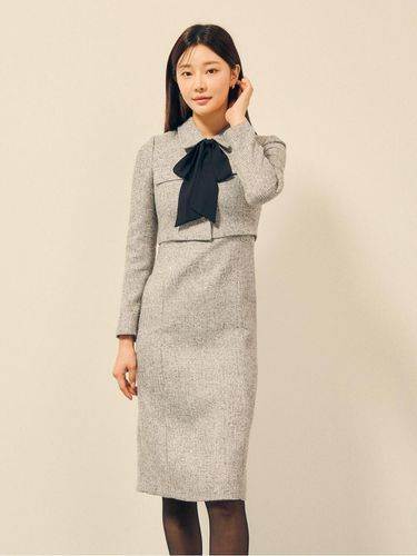 Contrast tie jacket H-line dress GPAM0OP921 - JJ JIGOTT - Modalova