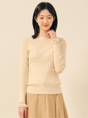 V-neck glitter frill neck pullover knitwear - JJ JIGOTT - Modalova